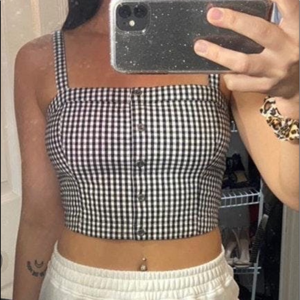 Hollister gingham crop top